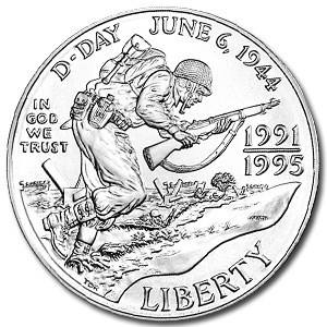 1993-D World War II $1 Silver Commem BU (w/Box & COA)