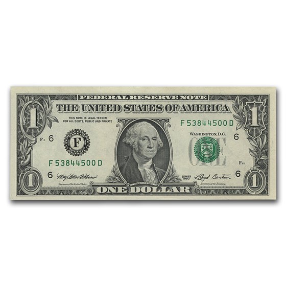 1993 (F-Atlanta) $1.00 FRN CU (Fr#1918-F) 1993 (F-Atlanta) $1.00 FRN CU (Fr#1918-F)