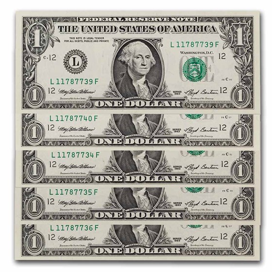 1993 (L-San Francisco) $1.00 FRN CU (Fr#2030-L) 7 Consec 1993 (L-San Francisco) $1.00 FRN CU (Fr#2030-L) 7 Consec