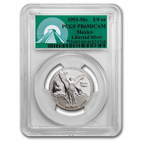 1993 Mexico 1/4 oz Silver Libertad PR-69 PCGS (Green Label)