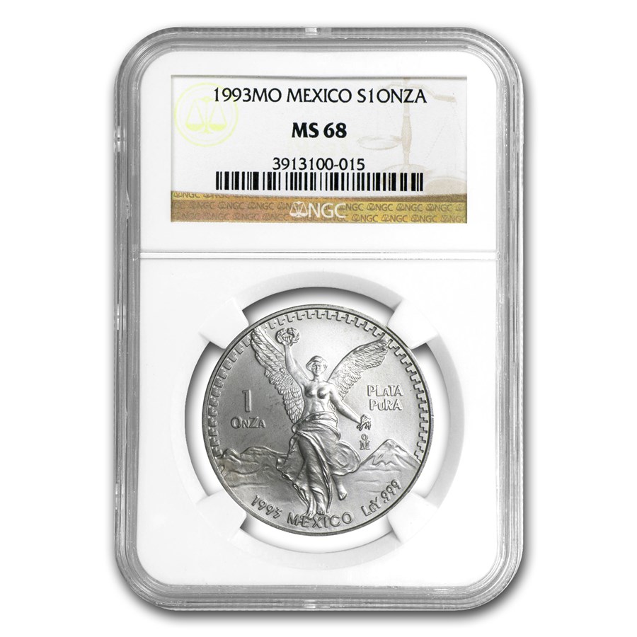 1993 Mexico 1 oz Silver Libertad MS-68 NGC