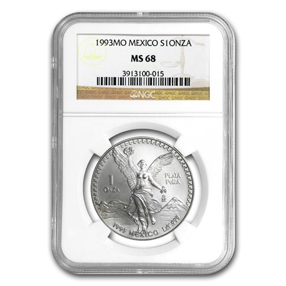 1993 Mexico 1 oz Silver Libertad MS-68 NGC 1993 Mexico 1 oz Silver Libertad MS-68 NGC