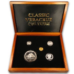 1993 Mexico 5-Coin Gold & Silver Mexican Veracruz Proof Set