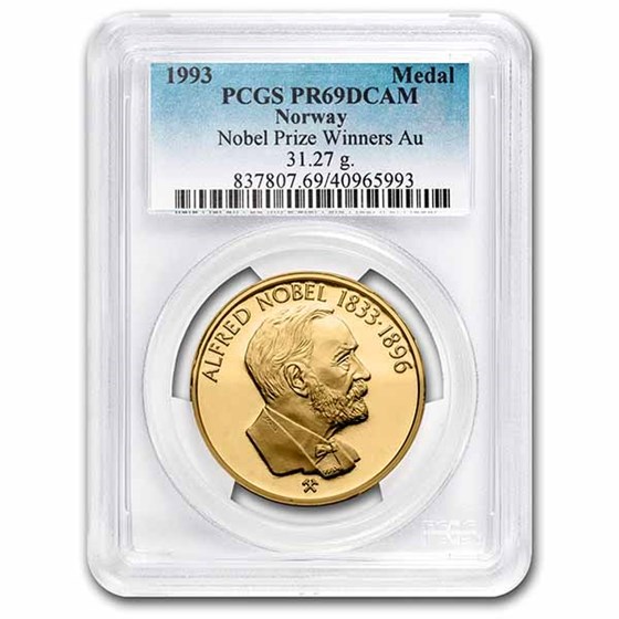 1993 Norway Gold Medal Noble Prize Winners PR-69 DCAM PCGS 1993 Norway Gold Medal Noble Prize Winners PR-69 DCAM PCGS