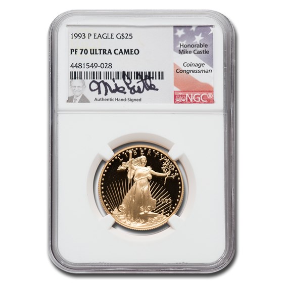 1993-P 1/2 oz Proof American Gold Eagle PF-70 NGC (Castle) 1993-P 1/2 oz Proof American Gold Eagle PF-70 NGC (Castle)