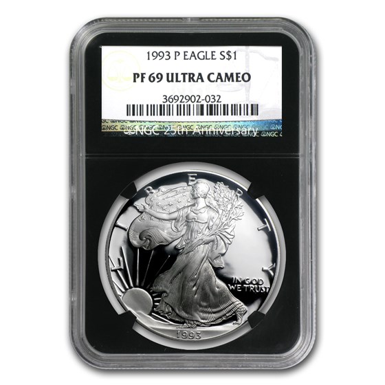 1993-P Proof American Silver Eagle PF-69 NGC (Retro Black Insert) 1993-P Proof American Silver Eagle PF-69 NGC (Retro Black Insert)