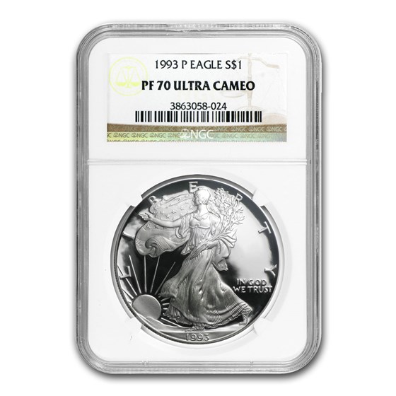 1993-P Proof American Silver Eagle PF-70 NGC 1993-P Proof American Silver Eagle PF-70 NGC