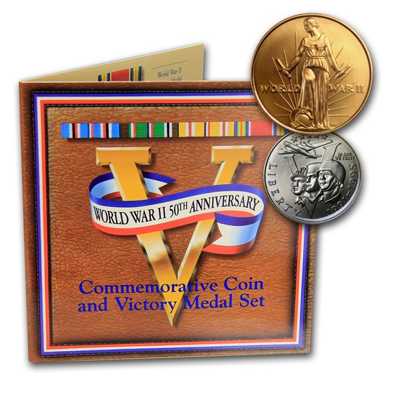 1993-P World War II 1/2 Dollar Clad Commem Coin/Medal Set (Card)