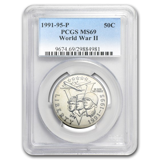 1993-P World War II 1/2 Dollar Clad Commem MS-69 PCGS 1993-P World War II 1/2 Dollar Clad Commem MS-69 PCGS