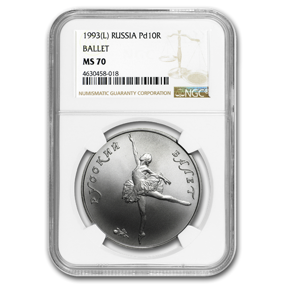 1993 Russia 1/2 oz Palladium Ballerina MS-70 NGC 1993 Russia 1/2 oz Palladium Ballerina MS-70 NGC