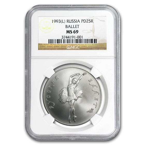 1993 Russia 1 oz Palladium Ballerina MS-69 NGC 1993 Russia 1 oz Palladium Ballerina MS-69 NGC