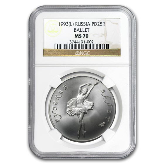 1993 Russia 1 oz Palladium Ballerina MS-70 NGC 1993 Russia 1 oz Palladium Ballerina MS-70 NGC