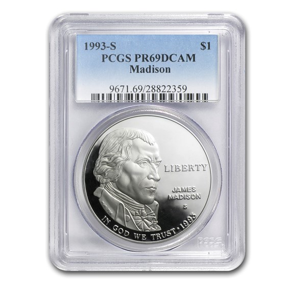 1993-S Bill of Rights-Madison $1 Silver Commem PR-69 PCGS 1993-S Bill of Rights-Madison $1 Silver Commem PR-69 PCGS