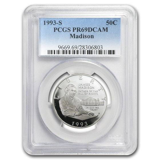 1993-S Silver Bill of Rights Madison 1/2 Dollar Commem PR-69 PCGS 1993-S Silver Bill of Rights Madison 1/2 Dollar Commem PR-69 PCGS