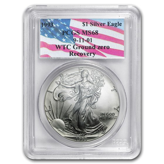 1993 Silver American Eagle MS-68 PCGS (World Trade Center) 1993 Silver American Eagle MS-68 PCGS (World Trade Center)