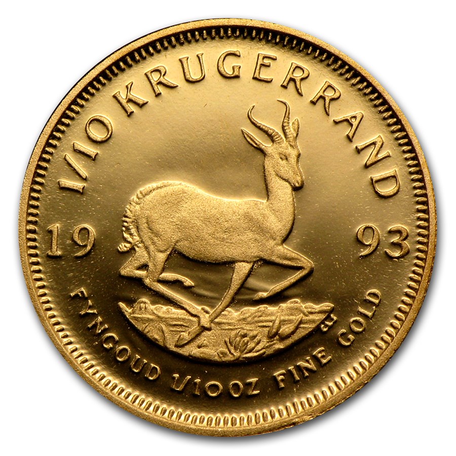 1993 South Africa 1/10 oz Proof Gold Krugerrand