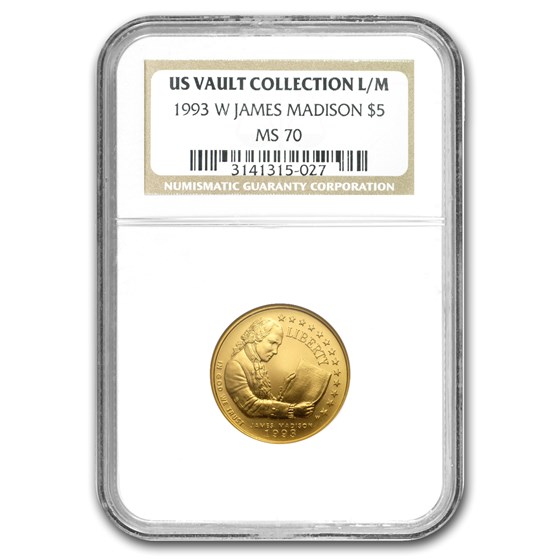 1993-W Gold $5 Commem Bill of Rights MS-70 NGC 1993-W Gold $5 Commem Bill of Rights MS-70 NGC