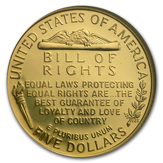 Buy 1993-W Gold $5 Commem Bill of Rights PF-70 NGC | APMEX