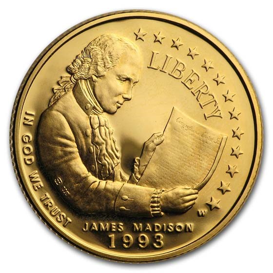 1993-W Gold $5 Commem Bill of Rights Proof (w/Box & COA) 1993-W Gold $5 Commem Bill of Rights Proof (w/Box & COA)