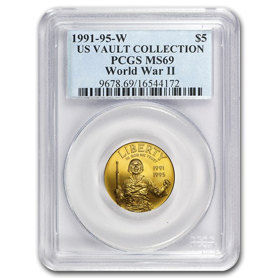 1993-W Gold $5 Commem World War II MS-69 PCGS 1993-W Gold $5 Commem World War II MS-69 PCGS