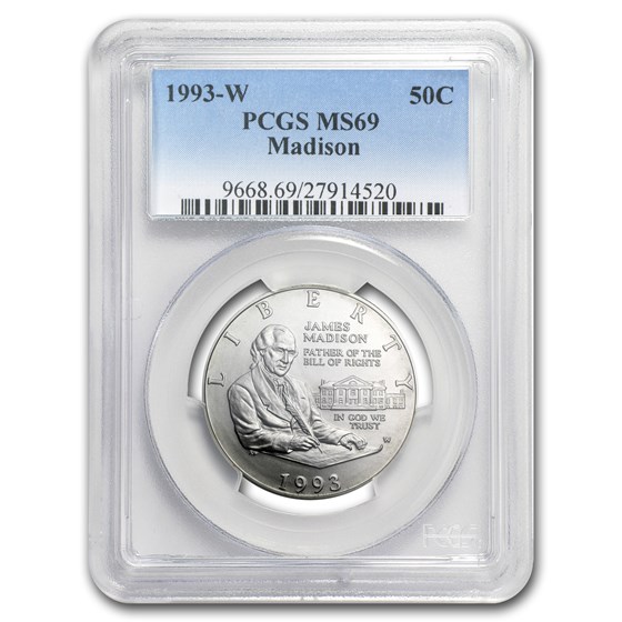 1993-W Silver Bill of Rights 1/2 Dollar Commem MS-69 PCGS 1993-W Silver Bill of Rights 1/2 Dollar Commem MS-69 PCGS