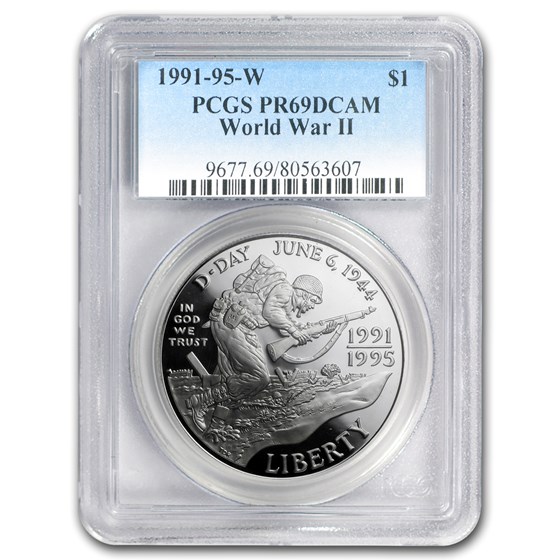 1993-W World War II $1 Silver Commem PR-69 PCGS 1993-W World War II $1 Silver Commem PR-69 PCGS