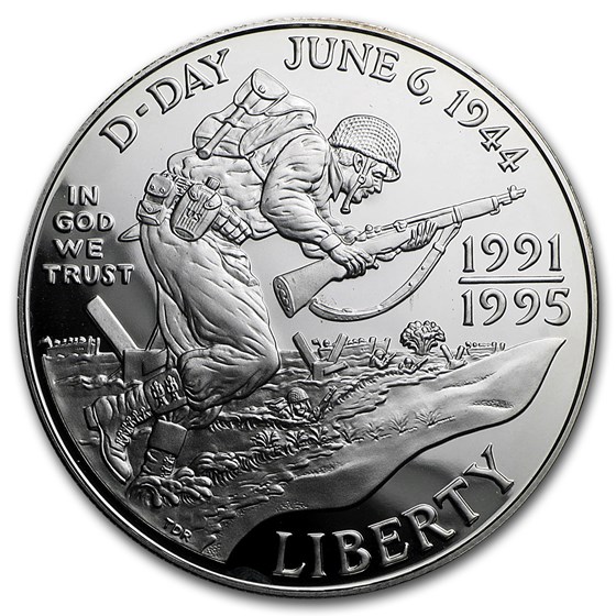 1993-W World War II $1 Silver Commem Proof (Capsule only) 1993-W World War II $1 Silver Commem Proof (Capsule only)