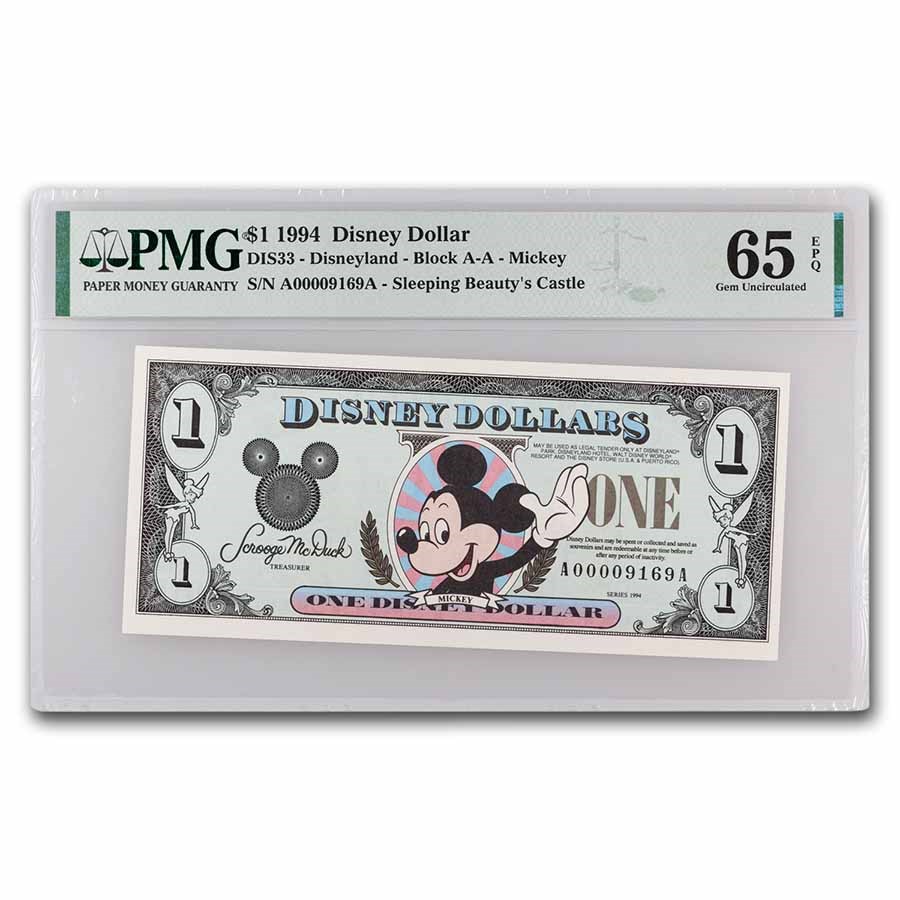 Buy 1994 1.00 (AA) Waving Mickey CU65 EPQ PMG (DIS33) APMEX
