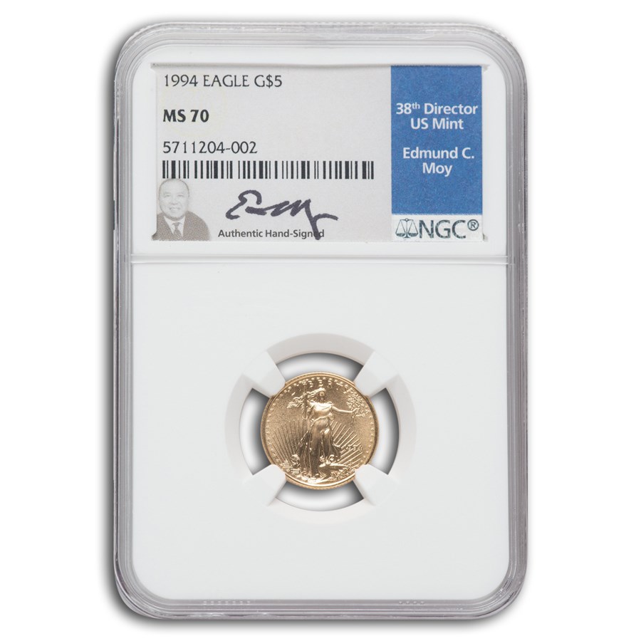 1994 1/10 oz American Gold Eagle MS-70 NGC (Moy)