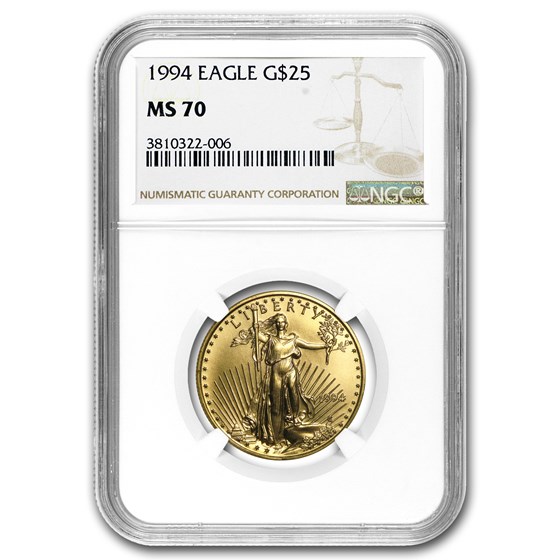 1994 1/2 oz American Gold Eagle MS-70 NGC 1994 1/2 oz American Gold Eagle MS-70 NGC
