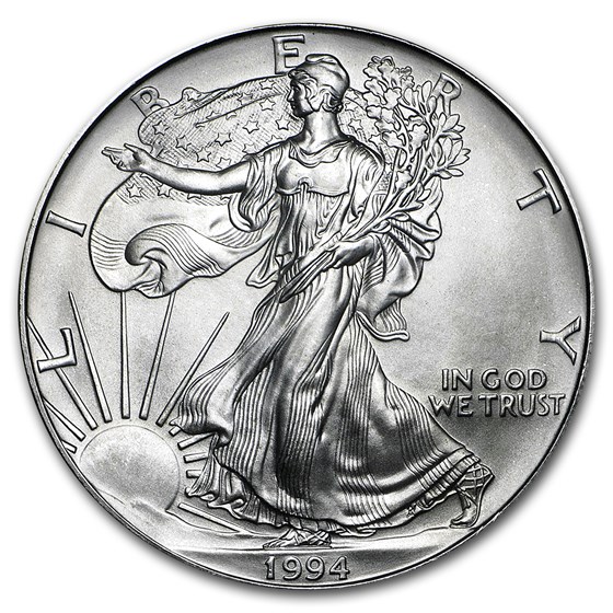 1994 1 oz Silver American Eagle BU 1994 1 oz Silver American Eagle BU