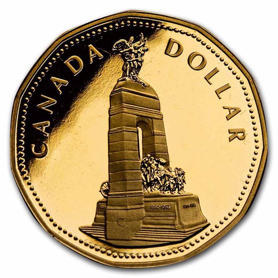 1994 Canada Aureate Dollar War Memorial Proof (w/Box & COA) 1994 Canada Aureate Dollar War Memorial Proof (w/Box & COA)
