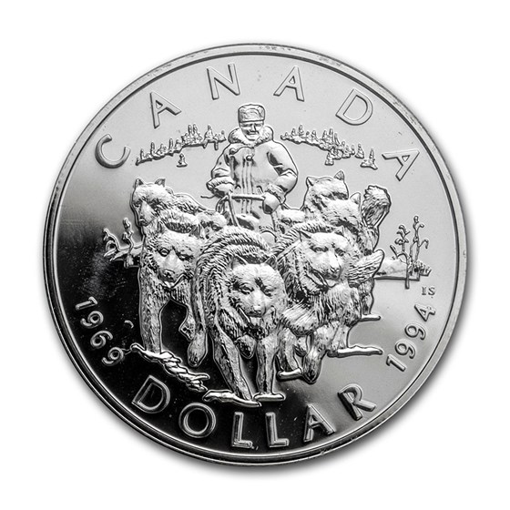 1994 Canada Silver Dollar BU (RCMP Sled-Dog Patrol) 1994 Canada Silver Dollar BU (RCMP Sled-Dog Patrol)