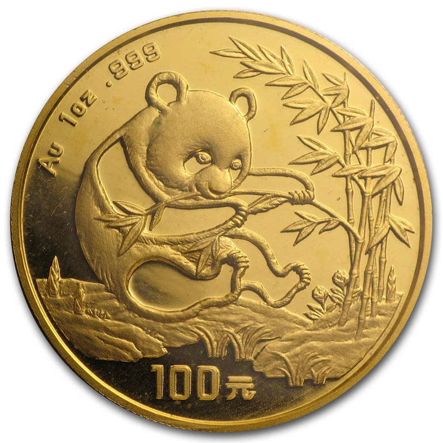 1994 China 1 oz Gold Panda Small Date BU (Sealed)