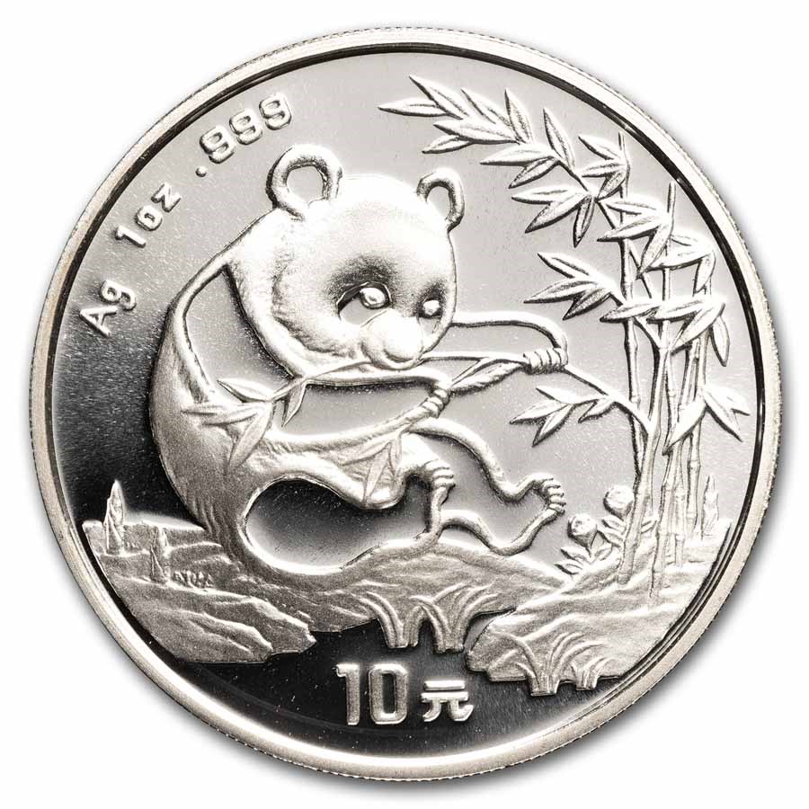 1994 China 1 oz Silver Panda Large Date BU (Capsule only)