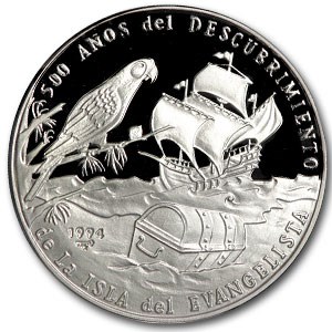 1994 Cuba Silver 10 Peso La Evangelista Proof 1994 Cuba Silver 10 Peso La Evangelista Proof