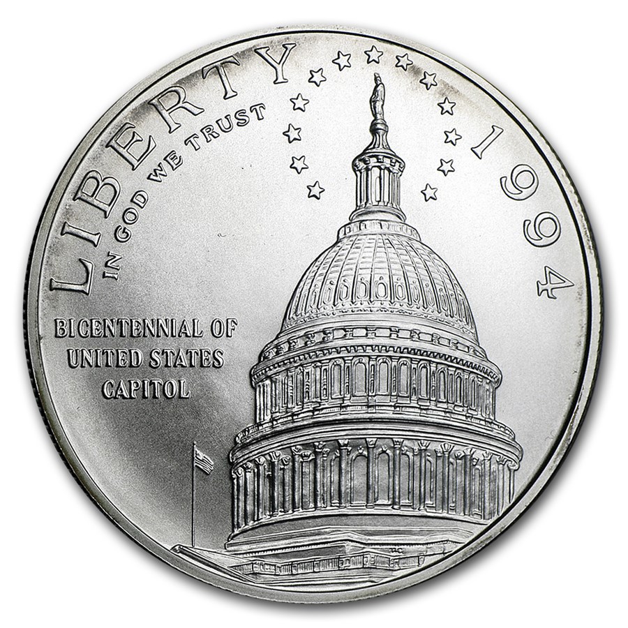 1994-D Capitol $1 Silver Commem BU (Capsule Only)