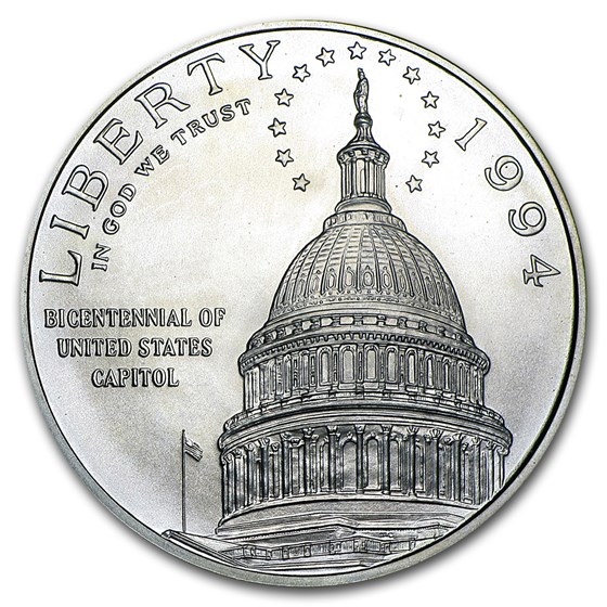 1994-D Capitol $1 Silver Commem BU (w/Box & COA) 1994-D Capitol $1 Silver Commem BU (w/Box & COA)