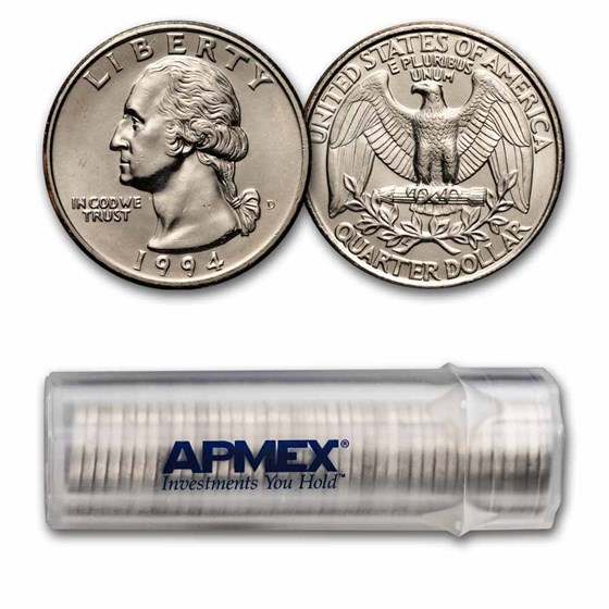 1994-D Washington Quarter 40-Coin Roll BU 1994-D Washington Quarter 40-Coin Roll BU