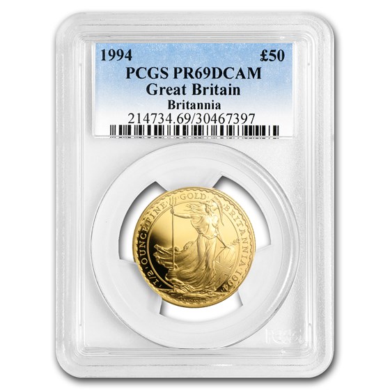 1994 Great Britain 1/2 oz Proof Gold Britannia PR-69 PCGS 1994 Great Britain 1/2 oz Proof Gold Britannia PR-69 PCGS