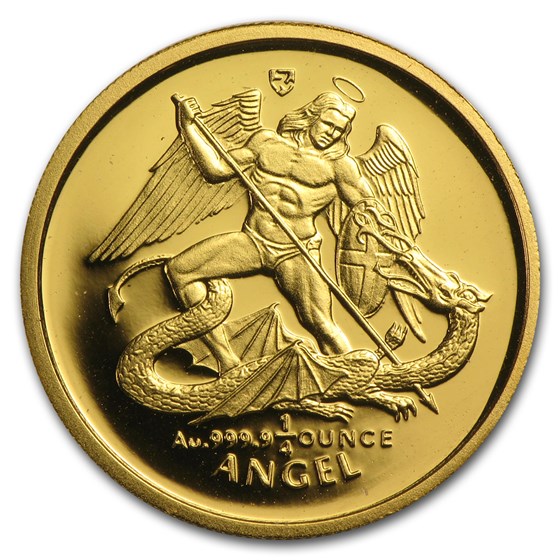 1994 Isle of Man 1/4 oz Gold Proof Angel (10th Anniv) 1994 Isle of Man 1/4 oz Gold Proof Angel (10th Anniv)