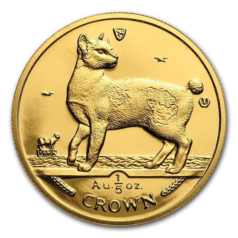 1994 Isle of Man 1/5 oz Gold Japanese Bobtail Cat