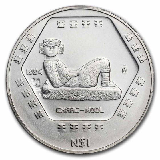 Buy 1994 Mexican 1/4 oz Silver 1 Peso Chaac-Mool PCGS (Planchet Flaw ...