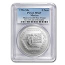 1994 Mexico 1 oz Silver 5 Pesos Mascaron Dios Chaac MS-69 PCGS 1994 Mexico 1 oz Silver 5 Pesos Mascaron Dios Chaac MS-69 PCGS