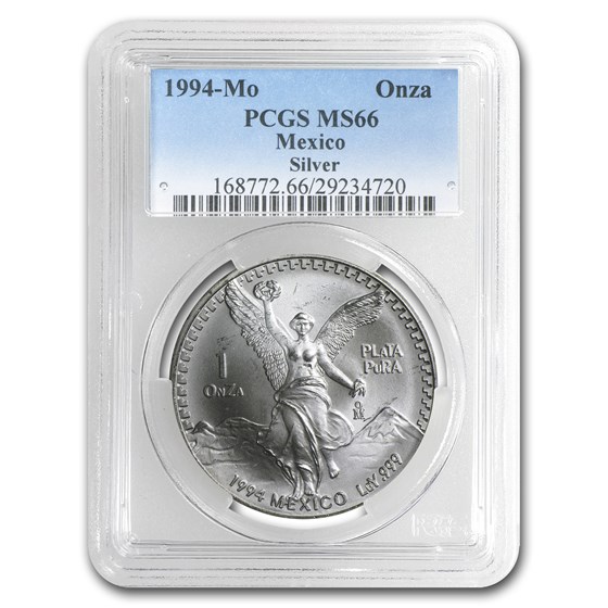 1994 Mexico 1 oz Silver Libertad MS-66 PCGS 1994 Mexico 1 oz Silver Libertad MS-66 PCGS