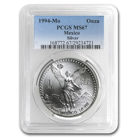 1994 Mexico 1 oz Silver Libertad MS-67 PCGS 1994 Mexico 1 oz Silver Libertad MS-67 PCGS