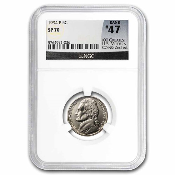 1994-P Jefferson Nickel Matte Finish SP-70 NGC 1994-P Jefferson Nickel Matte Finish SP-70 NGC