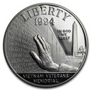 1994-P Vietnam Veterans Memorial $1 Silver Commem Prf (Box & COA)