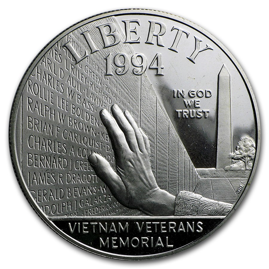 1994-P Vietnam Veterans Memorial $1 Silver Proof (Capsule only)