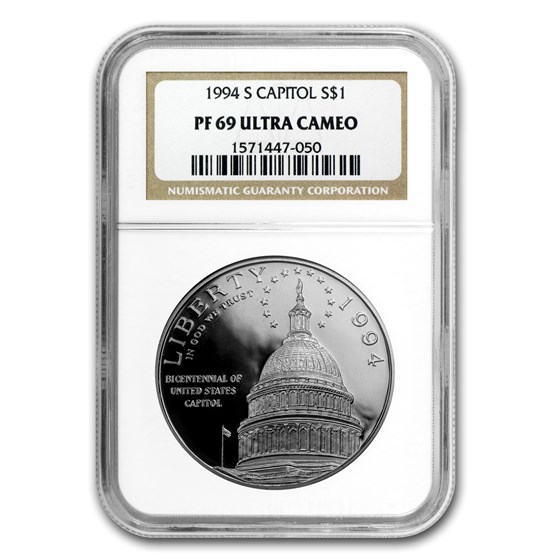 1994-S Capitol $1 Silver Commem PF-69 NGC 1994-S Capitol $1 Silver Commem PF-69 NGC
